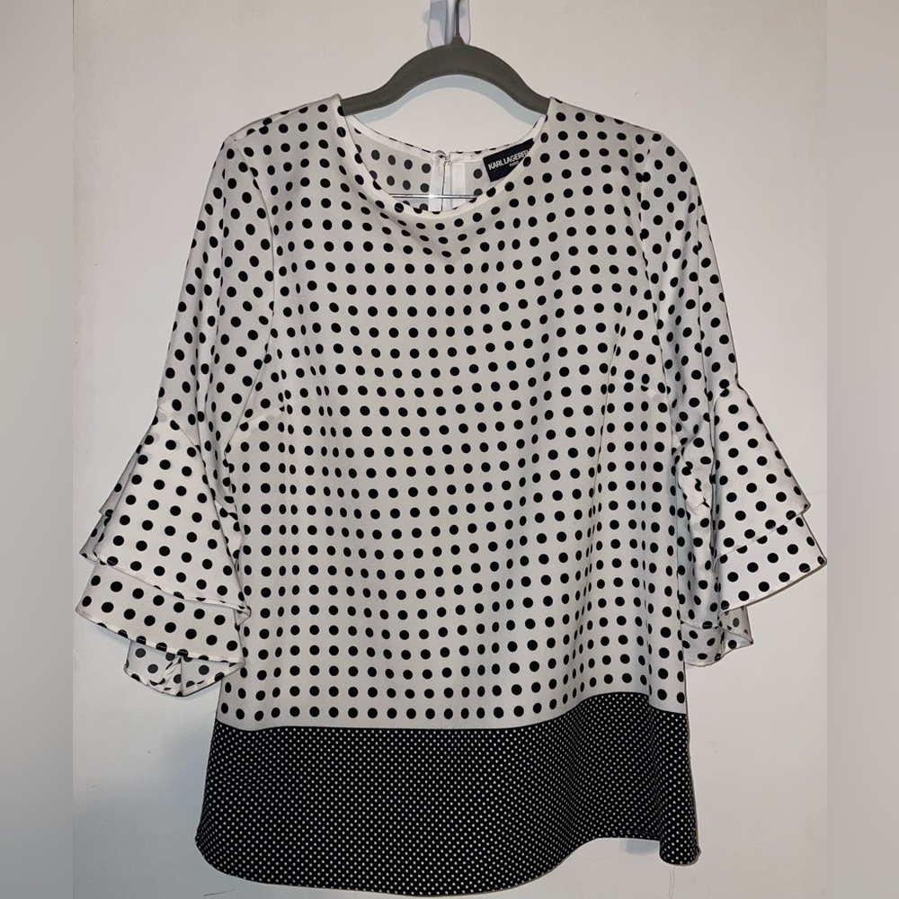 Karl Lagerfeld Women’s Polka Dot Blouse